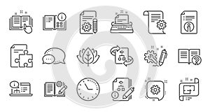 Technical documentation line icons. Instruction, Plan and Manual. Linear icon set. Vector