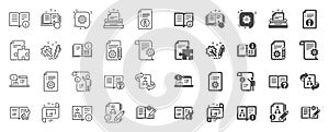 Technical Documentation line icons. Set of Instruction, Plan and Manual. Vector