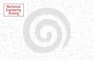 Technical drawing background . Mechanical Engineering drawing. Engine line drawing background