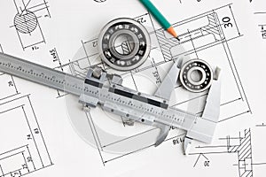 technical drawing and bearing