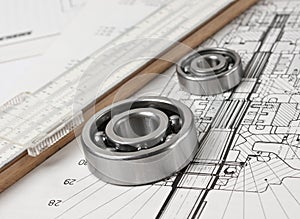 technical drawing with bearing