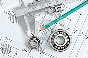 technical drawing and bearing