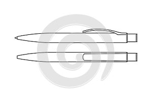 Technical drawing of classic ballpoint