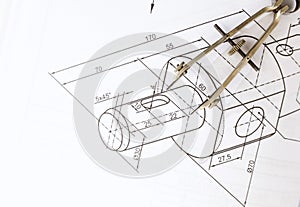 Technical drawing compass