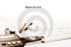 Technical drawing with copyspace photo