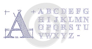 Technical Drawing Font photo