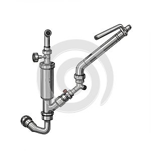 Technical Drawing of Industrial Metal Pipe System