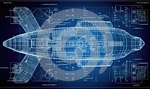 The technical drawing provides detailed representation of the spaceship\'s solar panels and energy storage systems. Creating