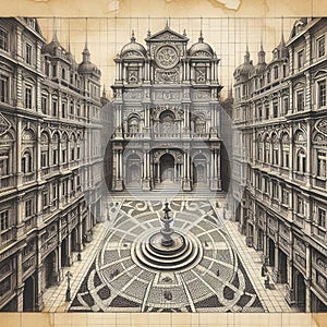 Technical Drawing of Urban Renaissance Layout