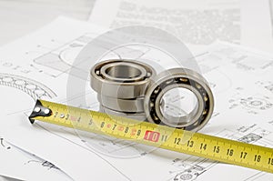 Technical drawings with the Ball bearings