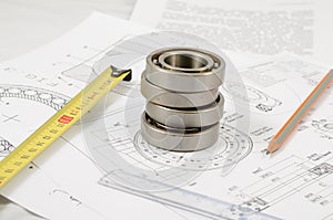 Technical drawings with the Ball bearings