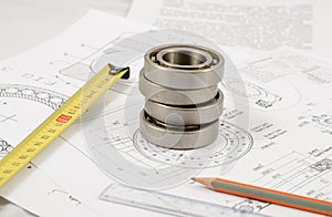 Technical drawings with the Ball bearings