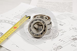 Technical drawings with the Ball bearings