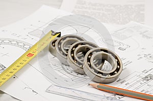 Technical drawings with the Ball bearings