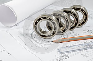 Technical drawings with the Ball bearings