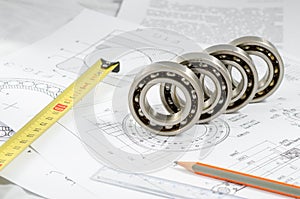 Technical drawings with the Ball bearings