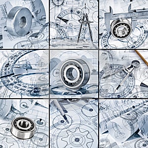 Technical drawings with the bearing