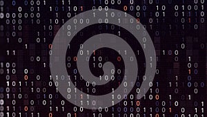 Technical environment, programming binary code. Animation. Modern technology code concept, digital abstract background