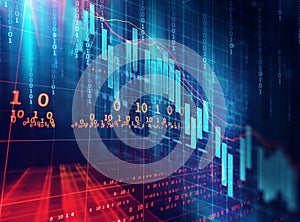 Technical financial graph on technology abstract background