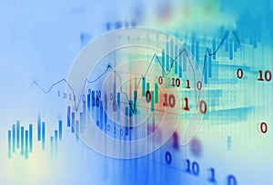 Technical financial graph on technology abstract background