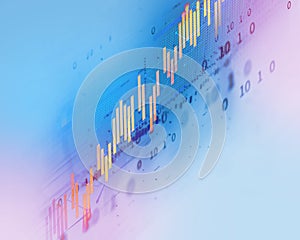 Technical financial graph on technology abstract background