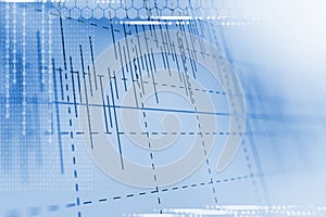 Technical financial graph on technology abstract background