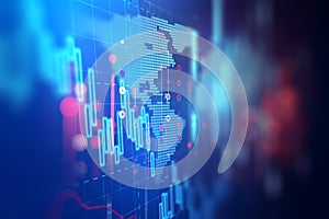 Technical financial graph on technology abstract background