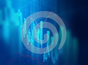 Technical financial graph on technology abstract background