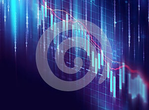 Technical financial graph on technology abstract background