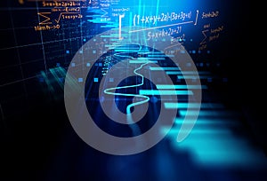 Technical financial graph on technology abstract background