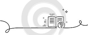 Technical help line icon. Instruction sign. Continuous line with curl. Vector