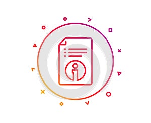 Technical information line icon. Instruction sign. Vector