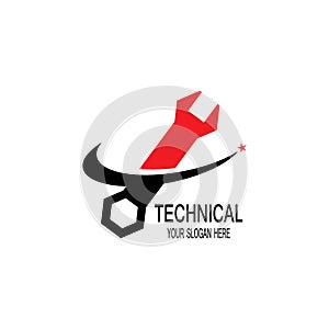 Technical logo design vector template