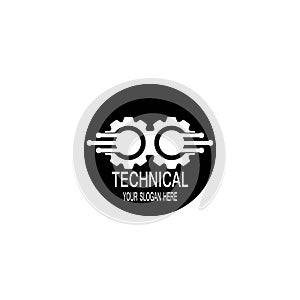 Technical logo design vector template