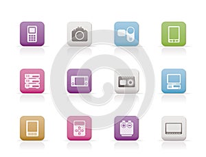 Technical, media and electronics icons