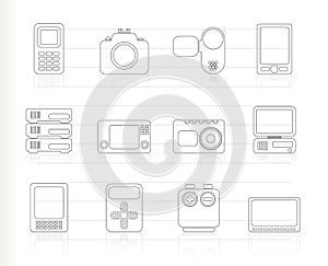 Technical, media and electronics icons - ic