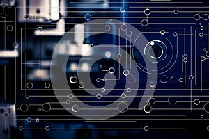 Technical milling machine blueprint background generative ai