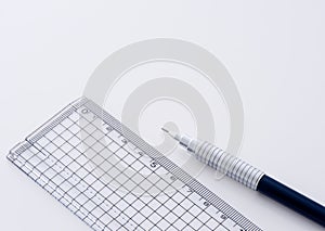 Technical pencil and ruler