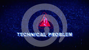 Technical Problem Text Digital Noise Twitch Glitch Distortion Effect Error Animation.
