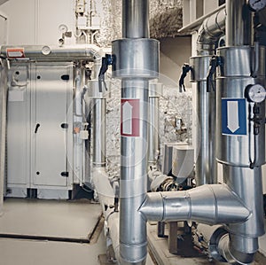 a technical room of a large building