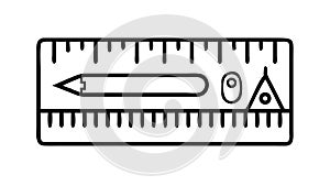 Technical Ruler and Protractor for Drafting & Design, vector design Generative AI