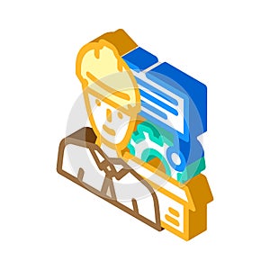 technical sales engineer worker isometric icon vector illustration