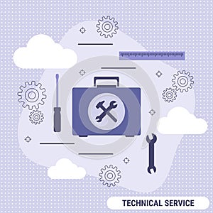 Technical service, customer support vector concept