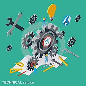 Technical service, customer support vector concept