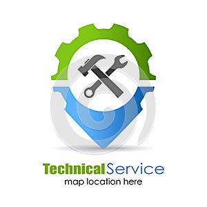 Technical service location pin