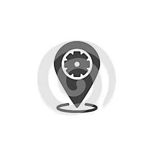 Technical service location pin vector icon