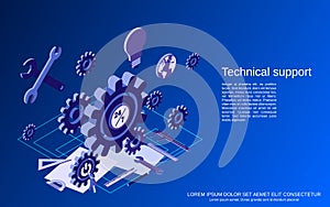 Technical service, online customer support vector concept