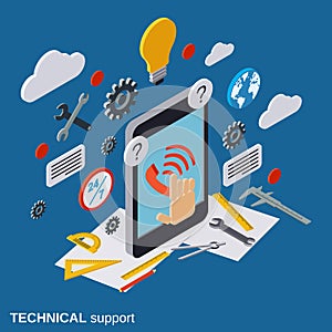 Technical service, online customer support vector concept