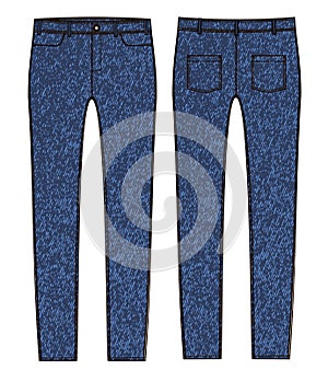 Blue jeans sketch technical sketch