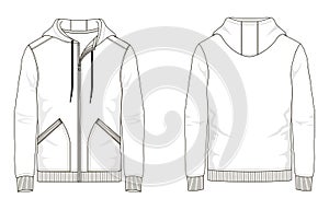 Technical sketch man hooded sweatshirt